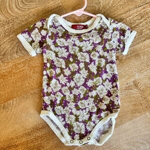 Milk barn purple floral organic onesie bodysuit
